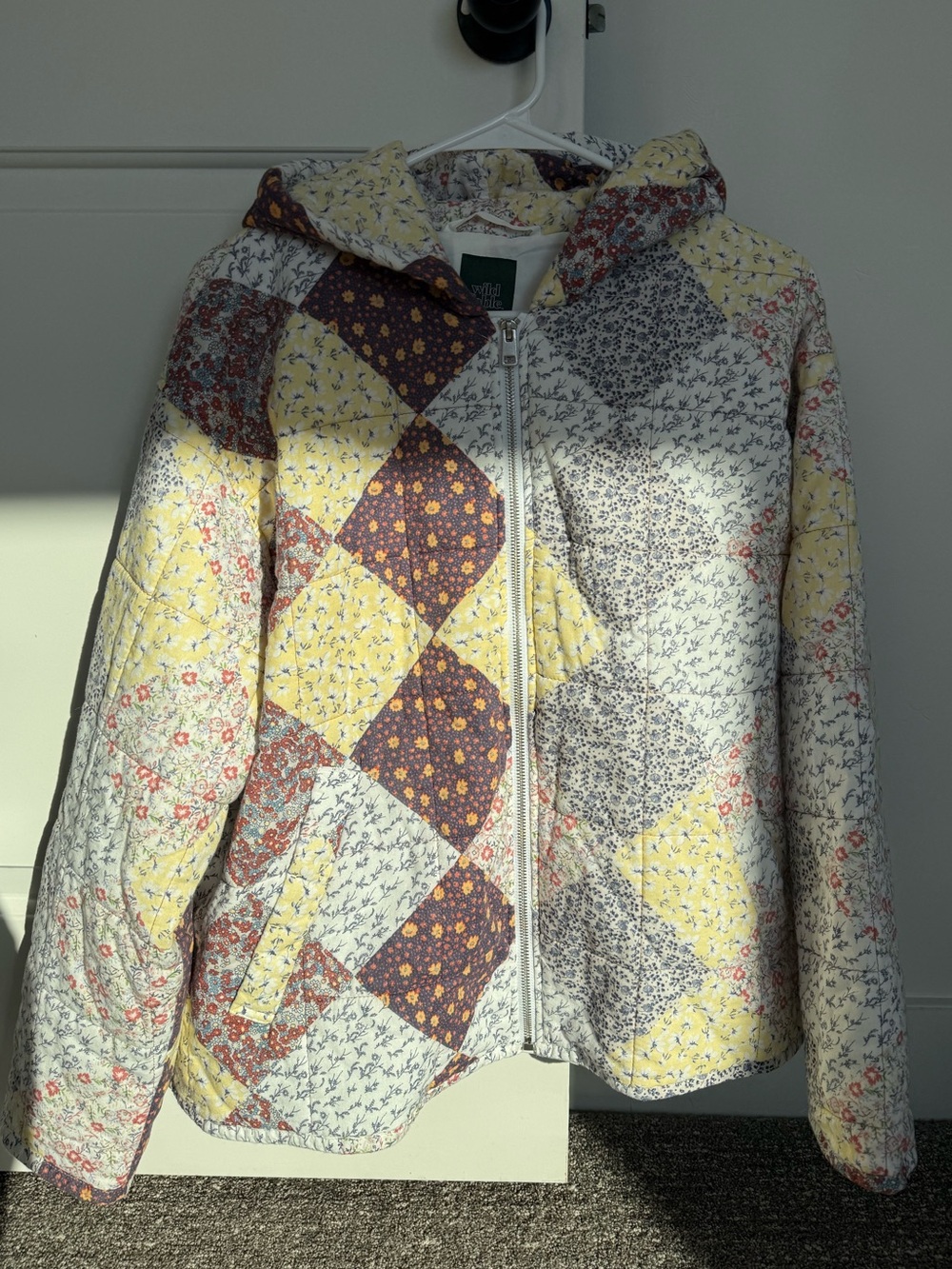wild fable Patchwork Quilted Hooded Jacket